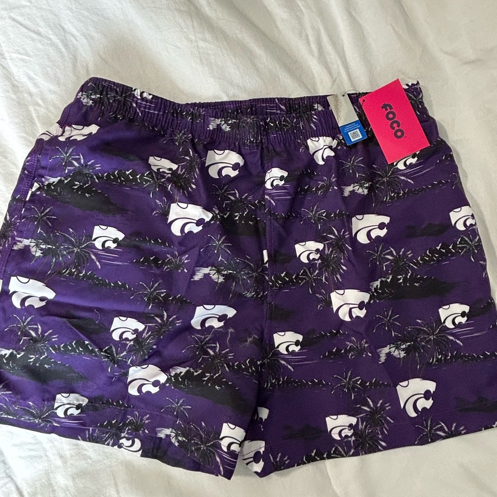 NWT KANSAS STATE Hawaiian swim trunks size Large